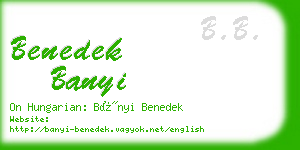 benedek banyi business card